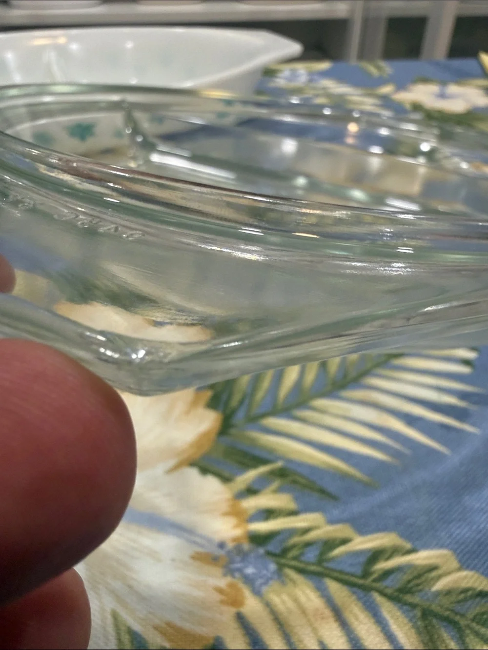 Pyrex White Milk Glass Snowflake Divided Casserole Dish with Clear Glass Lid